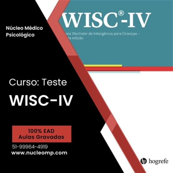 Curso WISC-IV BÁSICO: aplicação, correção e interpretação - 12h