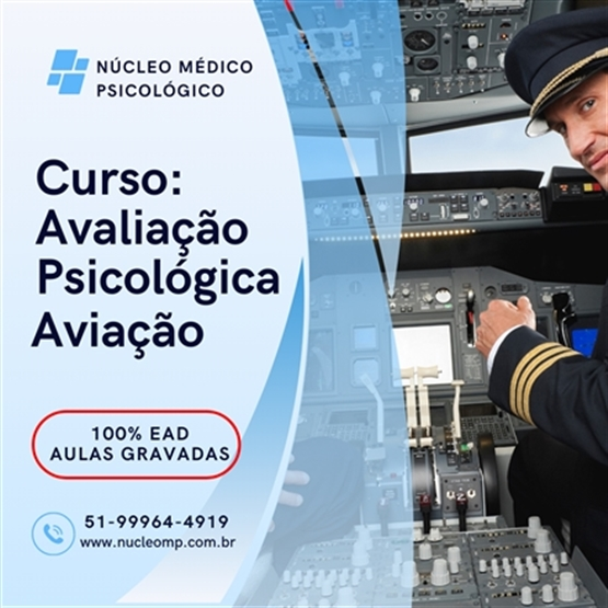 Curso Avaliação Psicológica para Aviação (Pilotos, Comissários,etc) - 20h