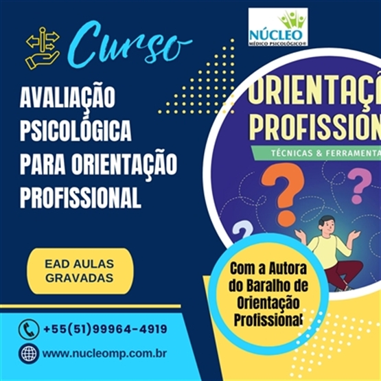 Curso Avaliação Psicológica para Orientação Profissional - 12h
