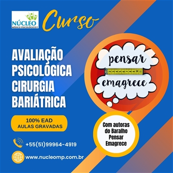Curso Avaliação Psicológica Cirurgia Bariátrica - 12h