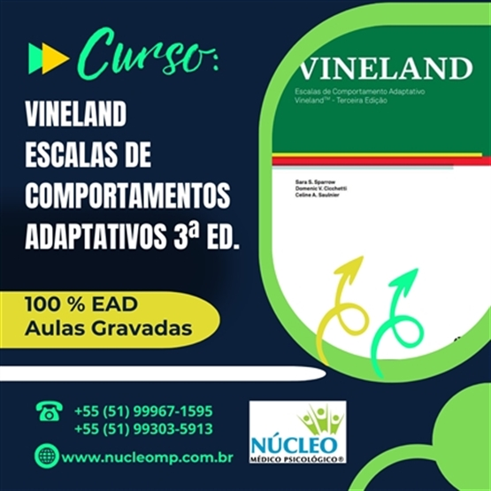 Curso Vineland-3 Escalas de Comportamentos Adaptativos - 8h