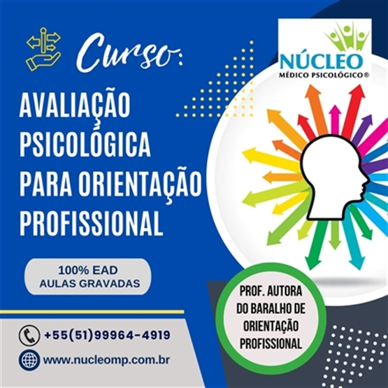 Curso Avaliação Psicológica para Orientação Profissional - 12h