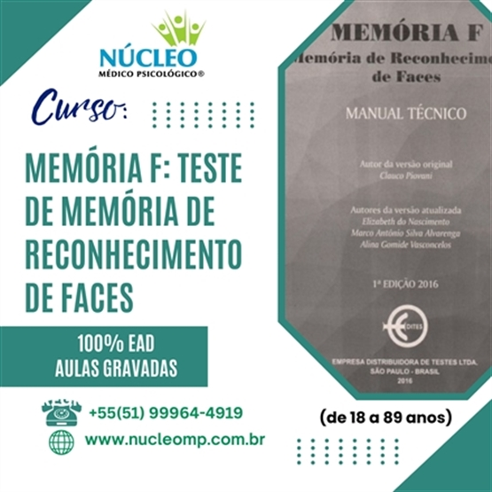 Curso Teste Memória-F - Memória de Reconhecimento de Faces - 6h