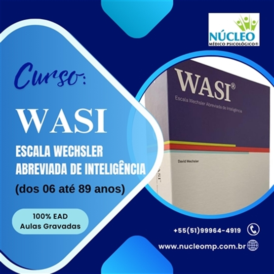 CURSO WASI ESCALA WECHSLER ABREVIADA DE INTELIGÊNCIA