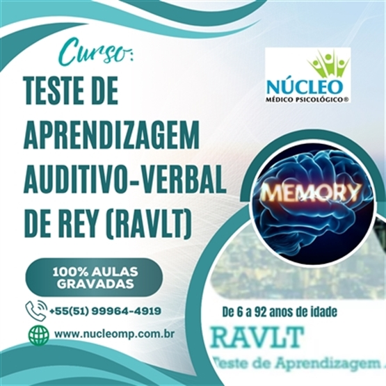 Curso: Teste de Aprendizagem Auditivo–Verbal de Rey (RAVLT)- 8h