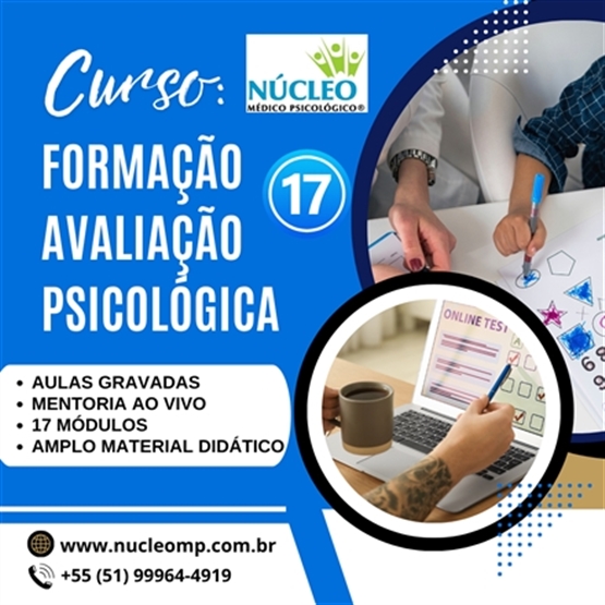 Curso Formação Avaliação Psicológica Clínica 17 - 120h